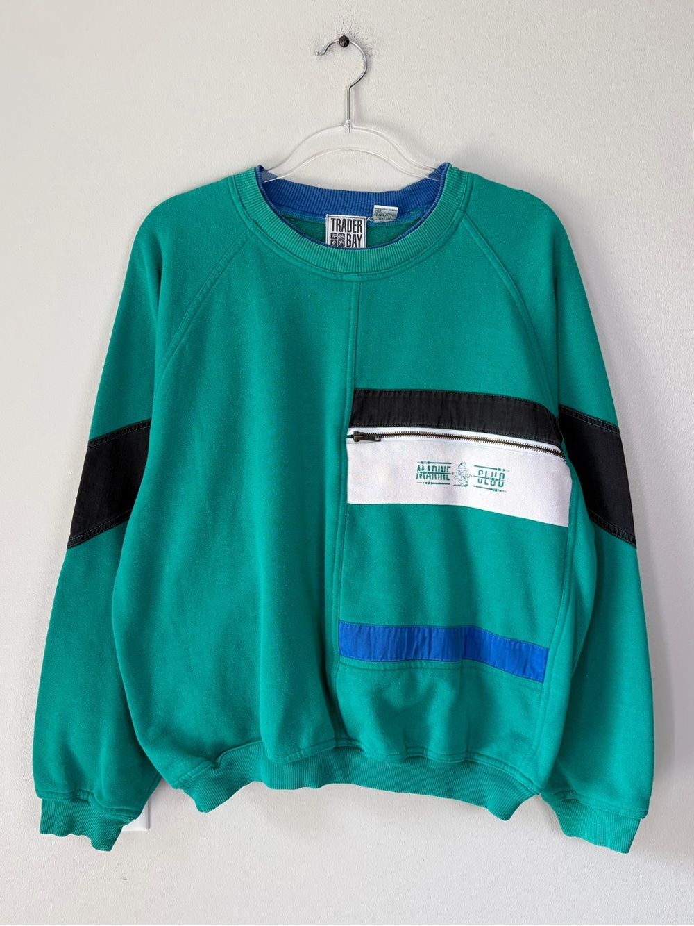 Vintage Trader Bay Colorblock Marine Club Crewneck Sweatshirt Loungewear